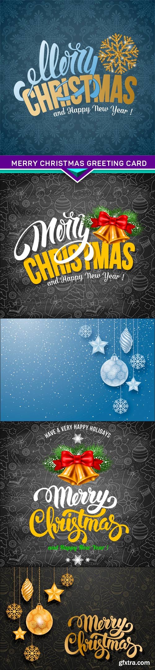 Merry Christmas greeting card 5X EPS