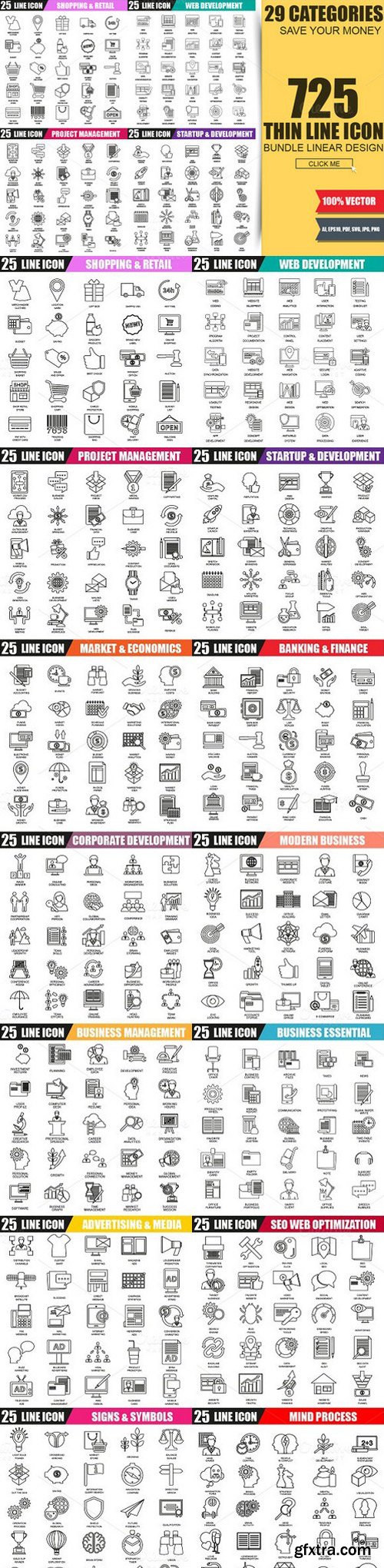 CM - Bundle Thin Line Business Icons 940999