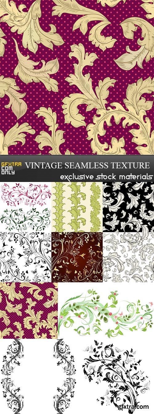 Vintage seamless texture, 10 x EPS