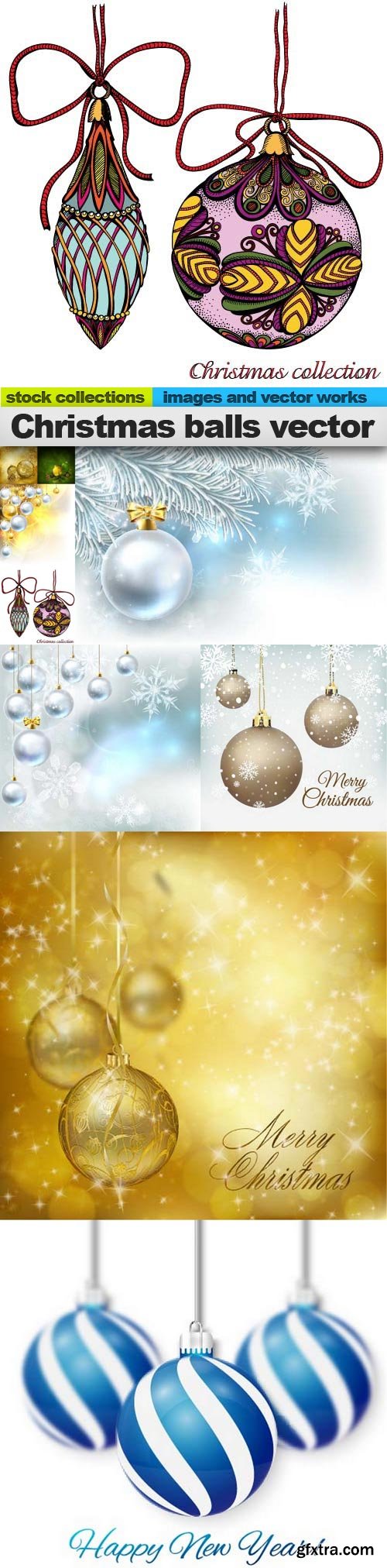 Christmas balls vector, 15 x EPS