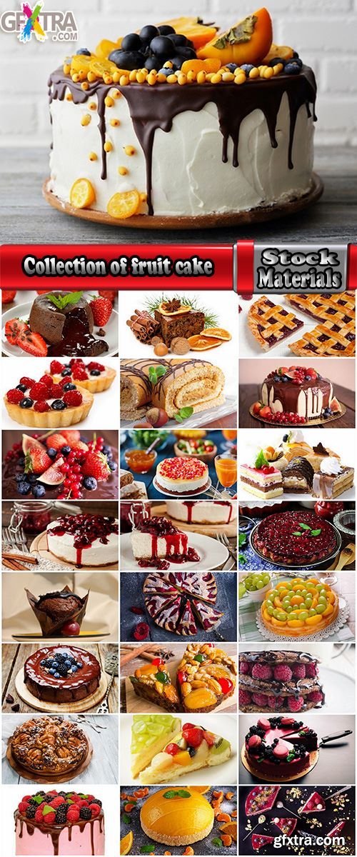 Collection of fruit cake piece of fruit pastry a berry 25 HQ Jpeg