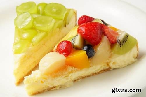 Collection of fruit cake piece of fruit pastry a berry 25 HQ Jpeg