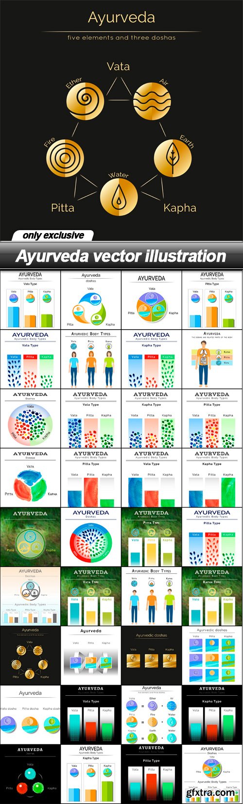 Ayurveda vector illustration - 36 EPS