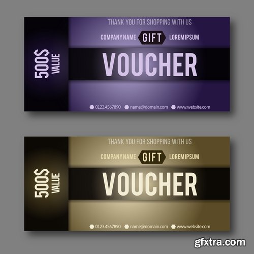 Collection gift certificate business card banner flyer calling card poster 18-25 EPS