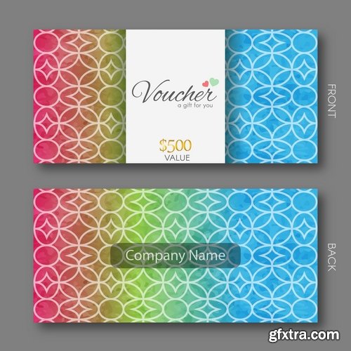 Collection gift certificate business card banner flyer calling card poster 18-25 EPS