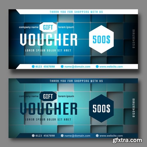 Collection gift certificate business card banner flyer calling card poster 18-25 EPS