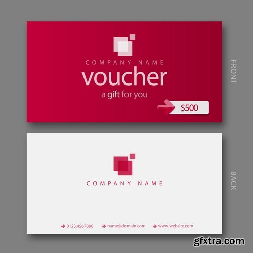 Collection gift certificate business card banner flyer calling card poster 18-25 EPS