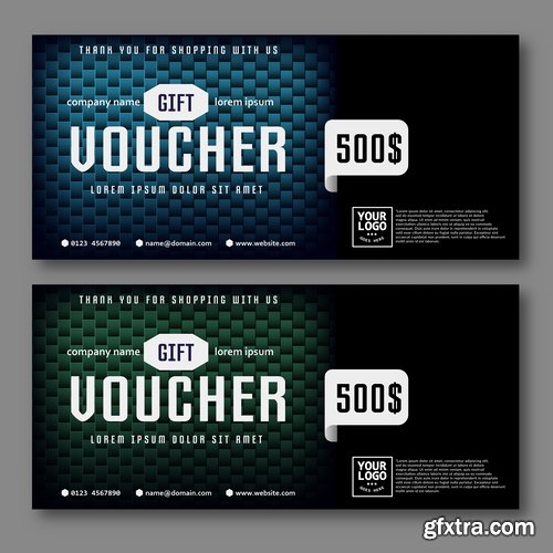 Collection gift certificate business card banner flyer calling card poster 18-25 EPS