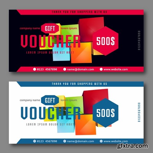 Collection gift certificate business card banner flyer calling card poster 18-25 EPS