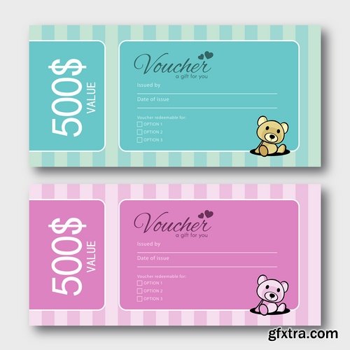 Collection gift certificate business card banner flyer calling card poster 18-25 EPS