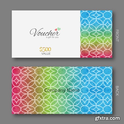 Collection gift certificate business card banner flyer calling card poster 18-25 EPS