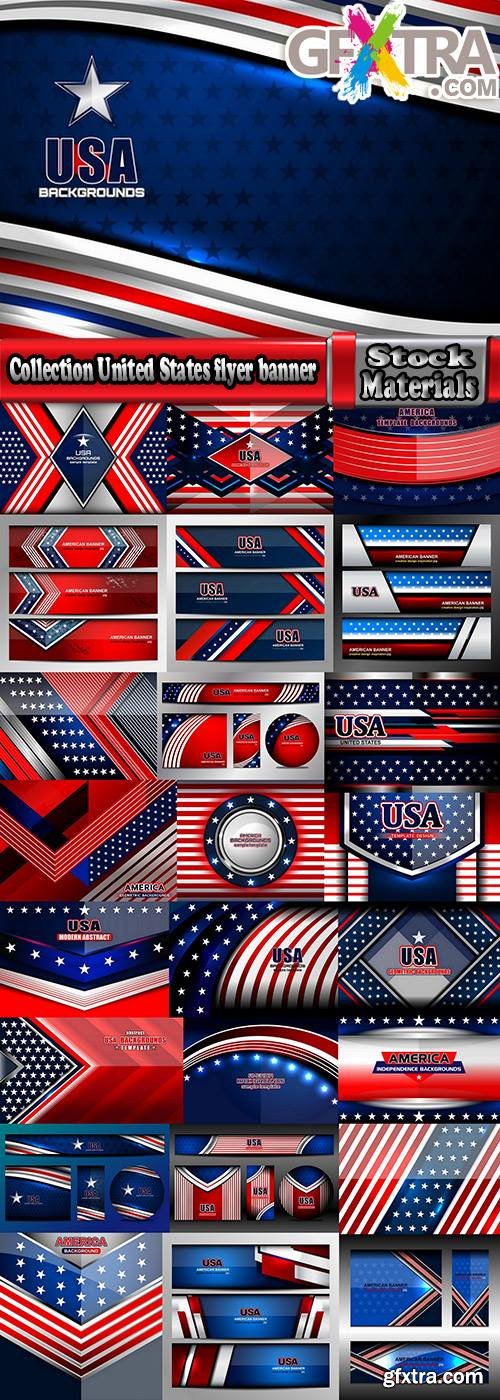 Collection United States flyer banner background is business card template 25 EPS