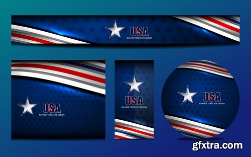 Collection United States flyer banner background is business card template 25 EPS