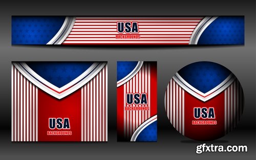 Collection United States flyer banner background is business card template 25 EPS