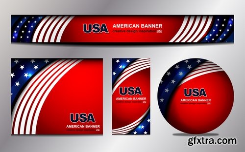 Collection United States flyer banner background is business card template 25 EPS