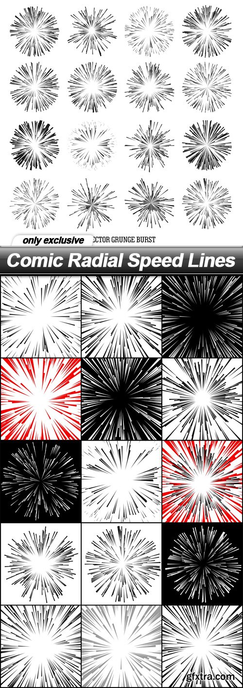 Comic Radial Speed Lines - 16 EPS