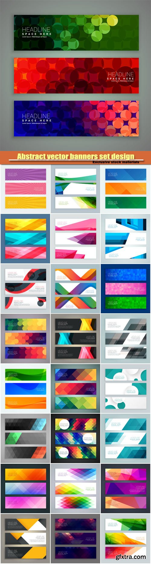 Abstract vector banners set design made with circles