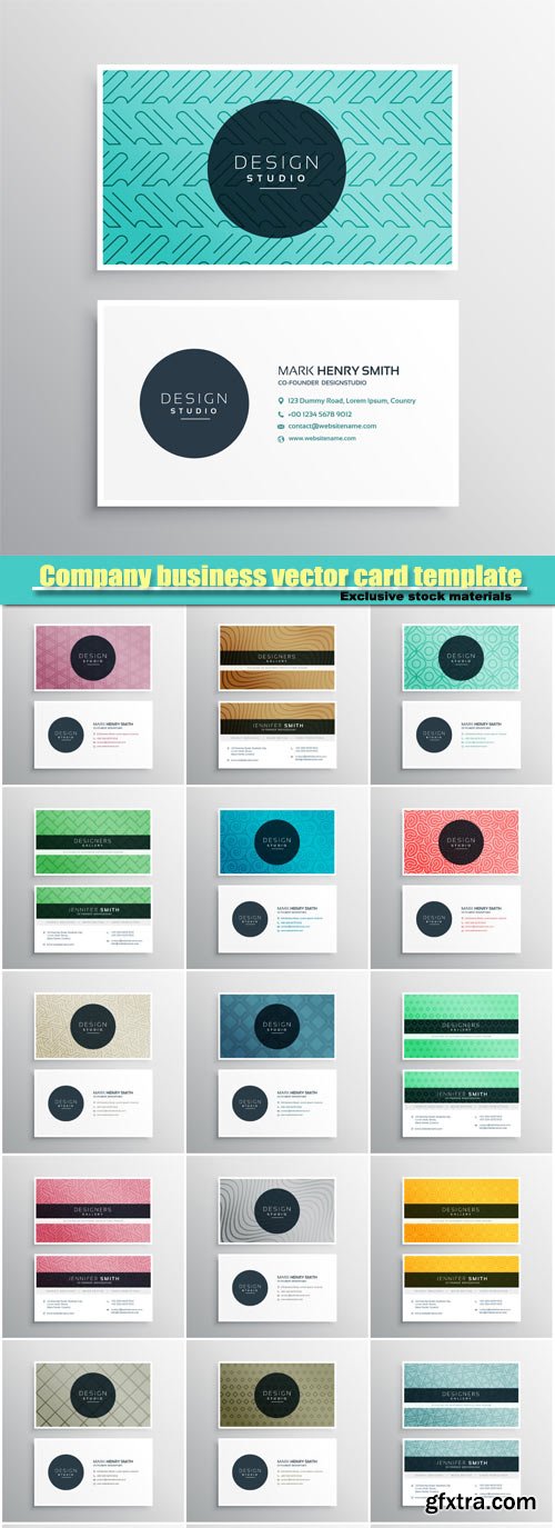 Company business vector card template with geometric shapes