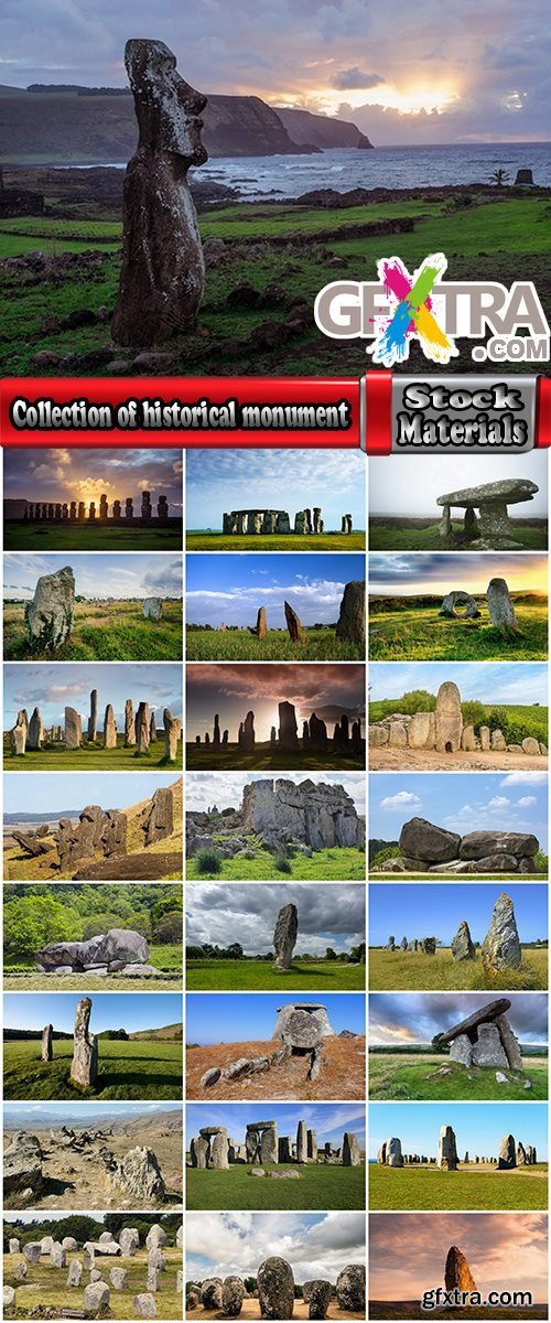 Collection of historical monument megalith stone Stonehenge Easter Island 25 HQ Jpeg