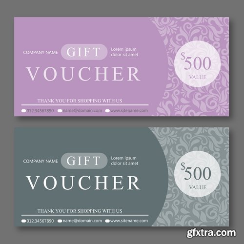 Collection gift certificate business card banner flyer calling card poster 19-25 EPS