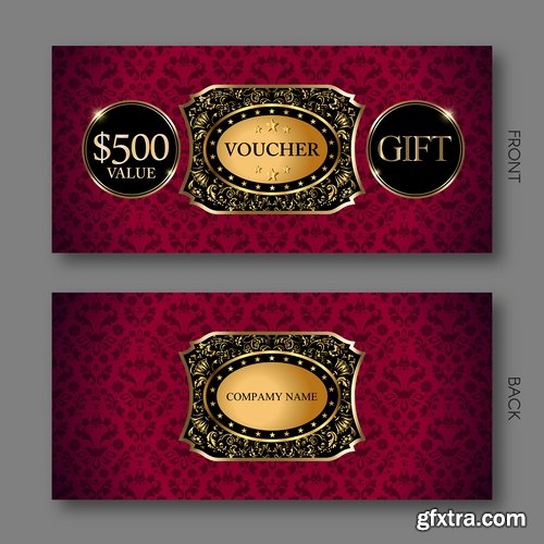 Collection gift certificate business card banner flyer calling card poster 19-25 EPS