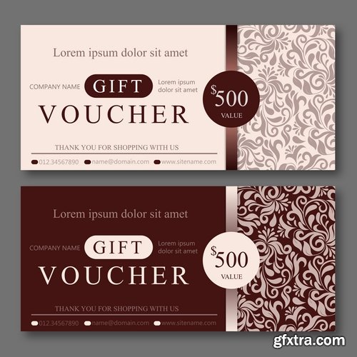 Collection gift certificate business card banner flyer calling card poster 19-25 EPS