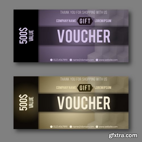 Collection gift certificate business card banner flyer calling card poster 19-25 EPS