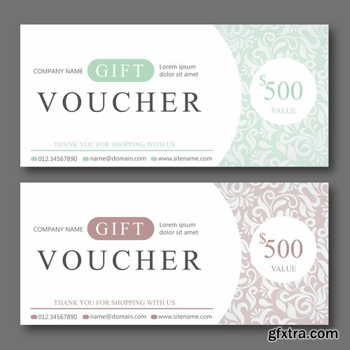 Collection gift certificate business card banner flyer calling card poster 19-25 EPS