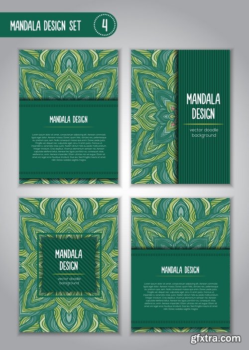 Collection business card mandala ornament flyer banner indian ethnic pattern 25 EPS