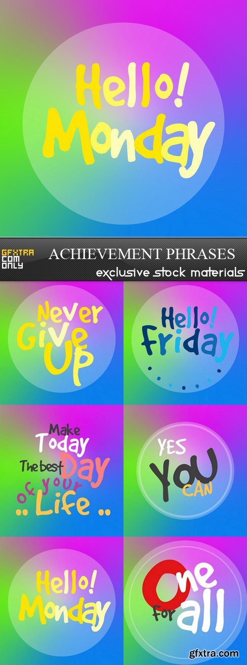 Achievement Phrases - 6 UHQ JPEG