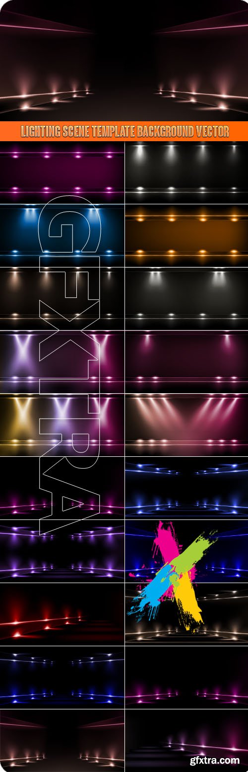 Lighting scene template background vector