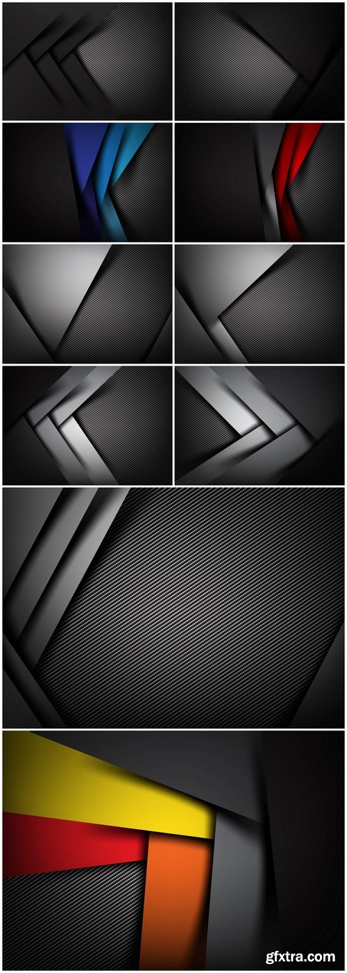 Abstract background dark with carbon fiber texture vector illustration - 10xEPS Vector Stock