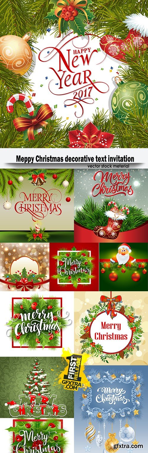 Meppy Christmas decorative text invitation