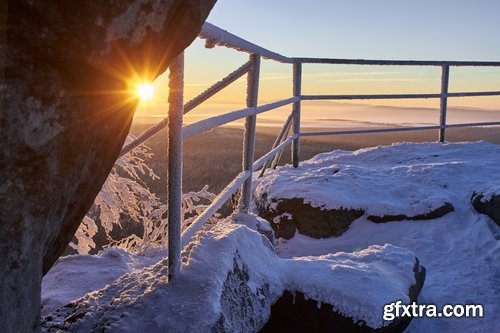 Collection of winter forest snow tree sunrise snowfall 3-25 HQ Jpeg