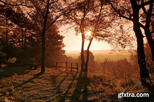 Beautiful autumn forest and landscape 2 - 25xUHQ JPEG Photo Stock