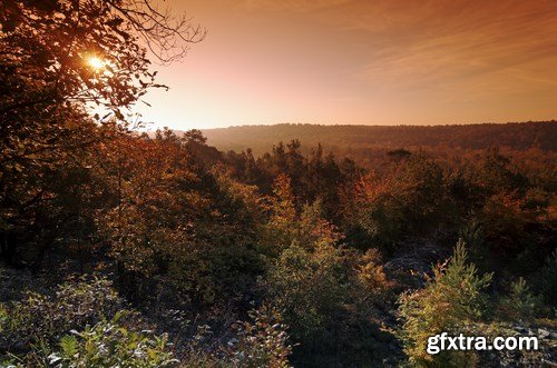 Beautiful autumn forest and landscape 2 - 25xUHQ JPEG Photo Stock