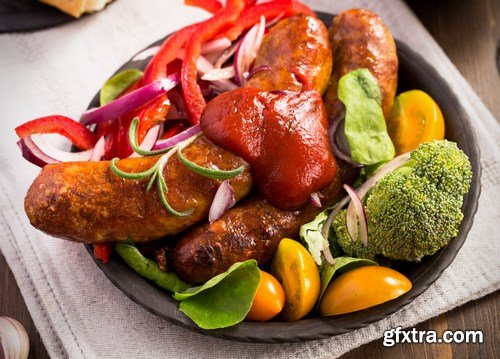 Tasty homemade sausages - 20xUHQ JPEG Photo Stock