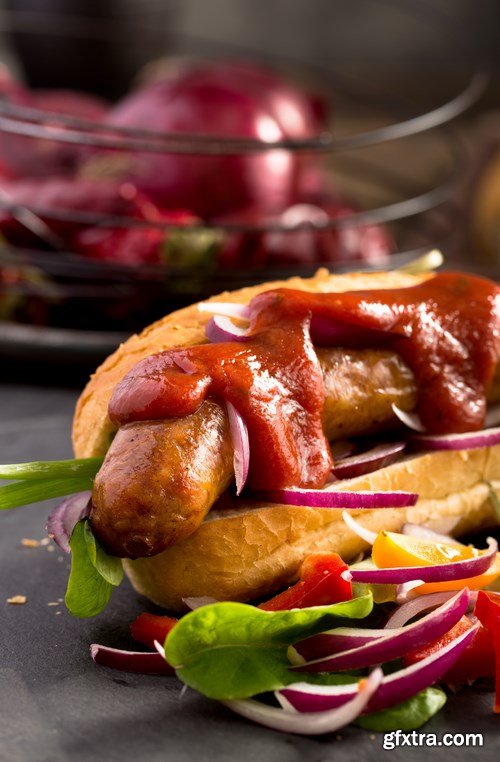 Tasty homemade sausages - 20xUHQ JPEG Photo Stock