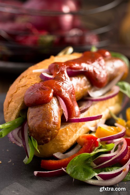 Tasty homemade sausages - 20xUHQ JPEG Photo Stock