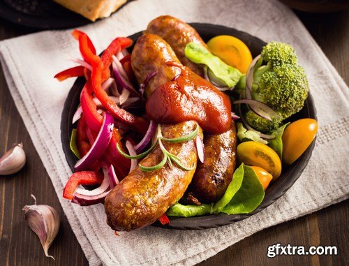 Tasty homemade sausages - 20xUHQ JPEG Photo Stock