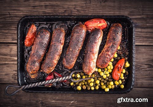 Tasty homemade sausages - 20xUHQ JPEG Photo Stock