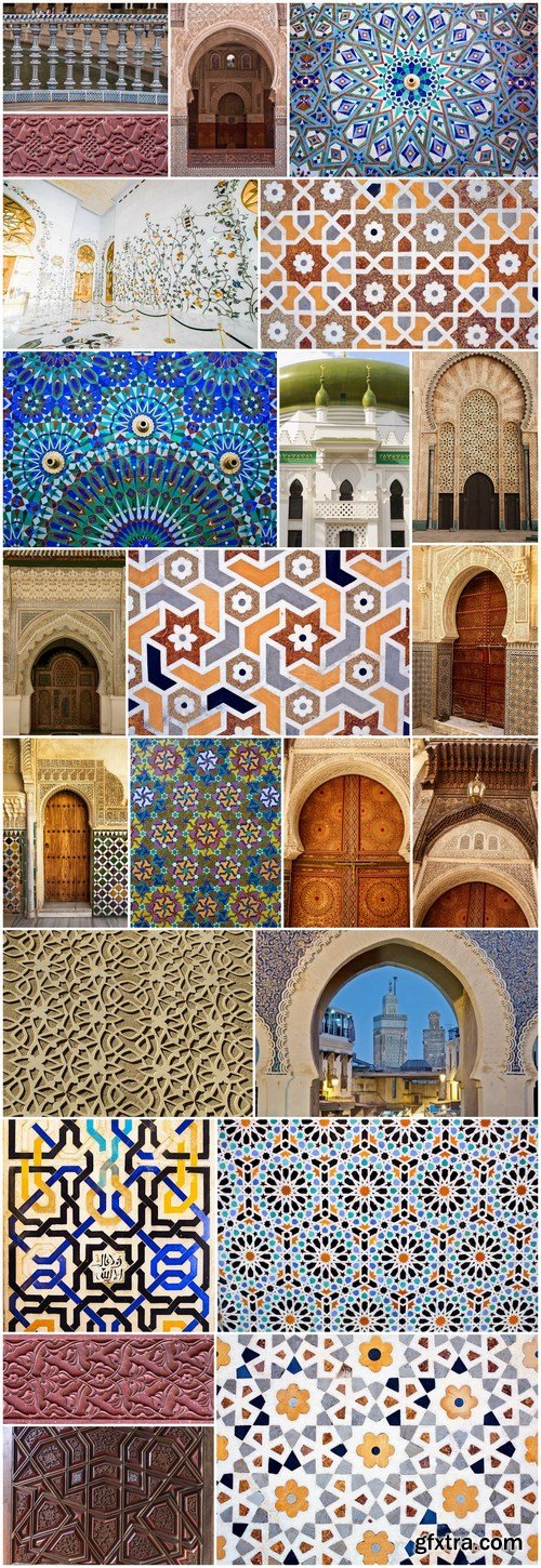 Arab ornaments and elements of architecture - 23xUHQ JPEG Photo Stock