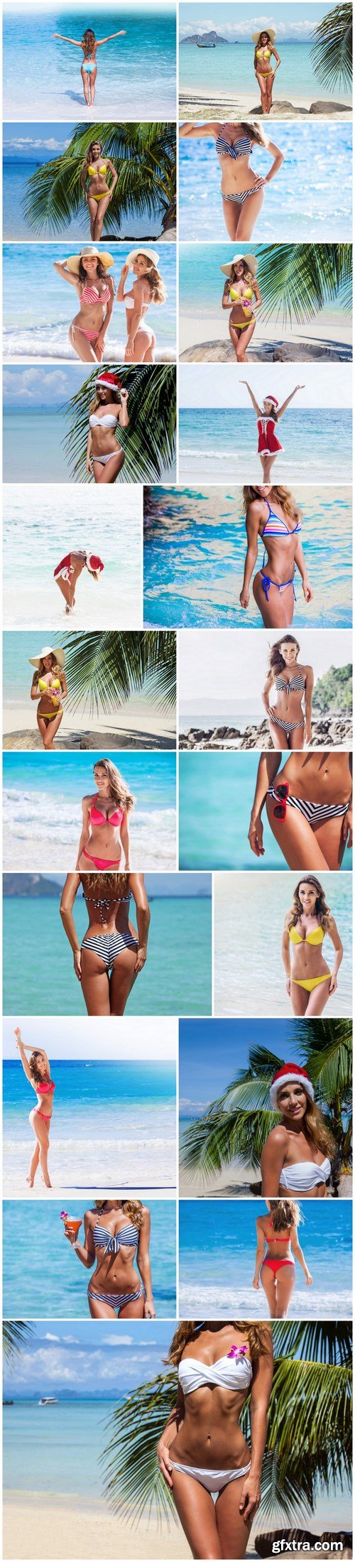 The beautiful girl on the paradise beach - 21xUHQ JPEG Photo Stock