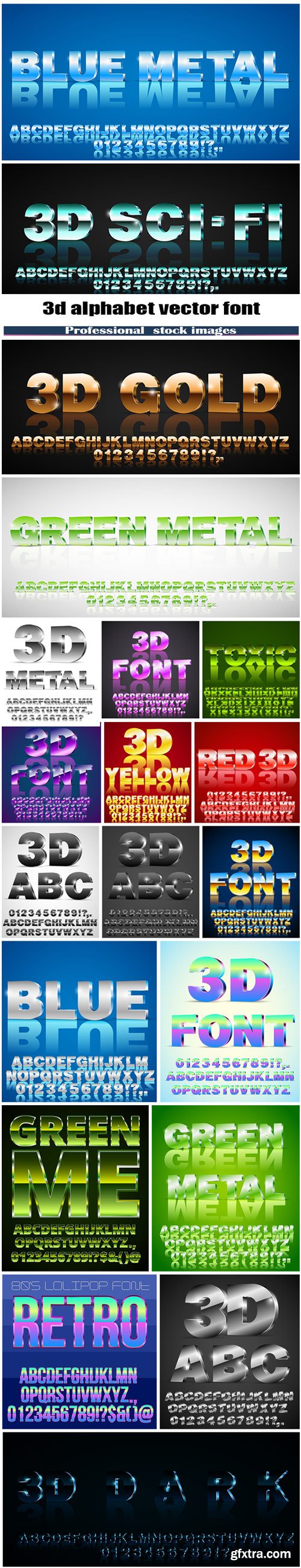 3d alphabet vector font