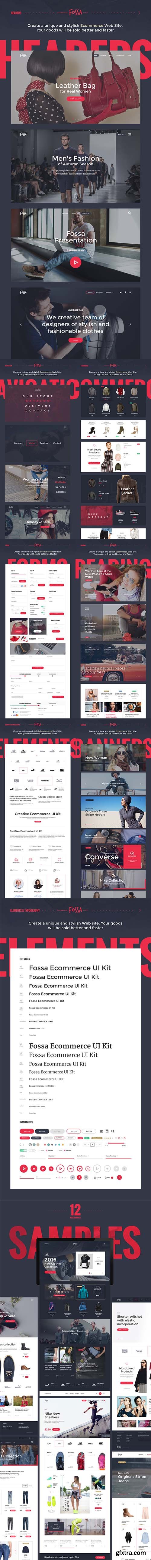 Fossa Ecommerce UI Kit - Create a unique & stylish Ecommerce website with this UI Kit!