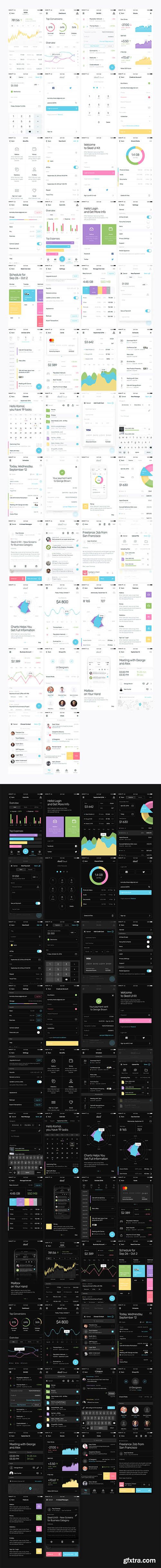 Sked Mobile UI Kit - 40+ Light & dark screens for mobile