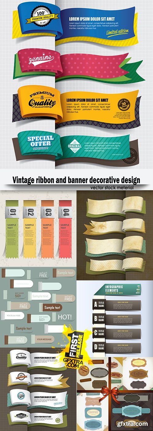 Vintage ribbon and banner decorative design