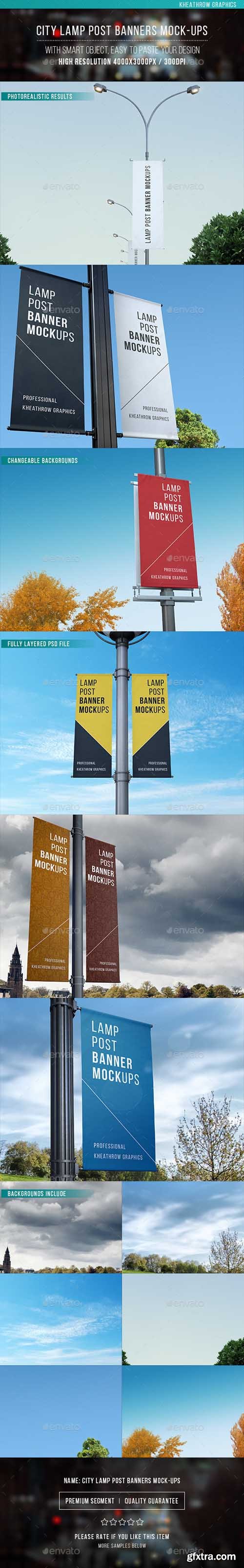 GR - City Lamp Post Banners Mock-ups 12806924