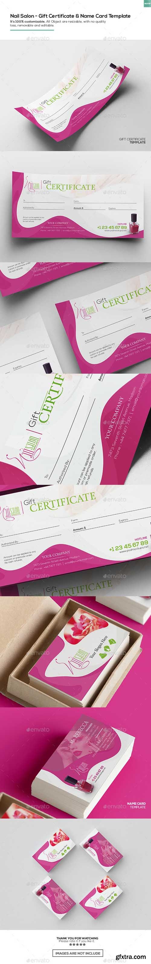 GR - Nail Salon/ Gift Certificate and Business Card Template 16150102