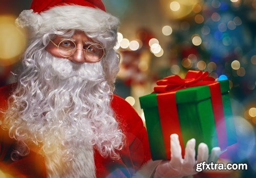 Dear Santa, happy kids and Christmas gifts - 24xUHQ JPEG Photo Stock